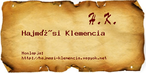 Hajmási Klemencia névjegykártya